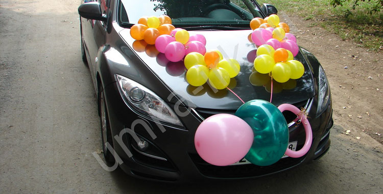 украшение ручки автомобиля шарами