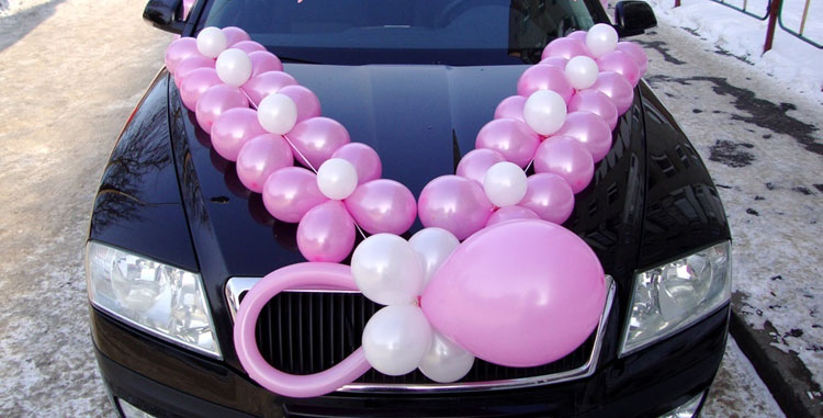 украшение ручки автомобиля шарами