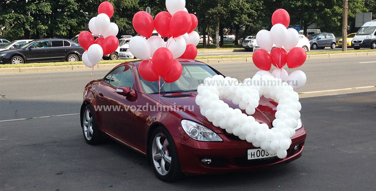 украшение ручки автомобиля шарами