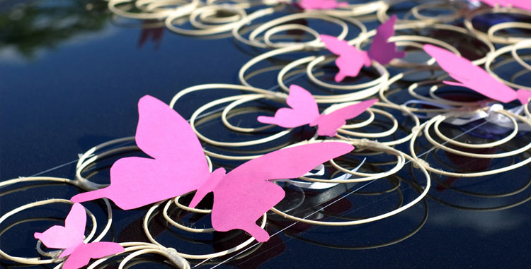 украшение ручки автомобиля бабочками