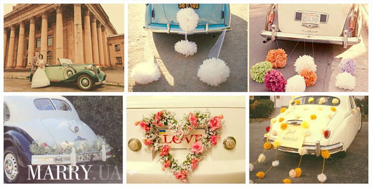 украшение капота авто цветами