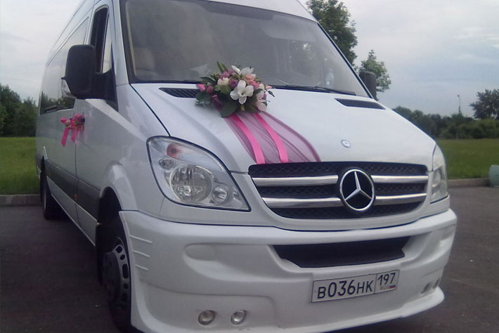 украшение микроавтобуса на свадьбу