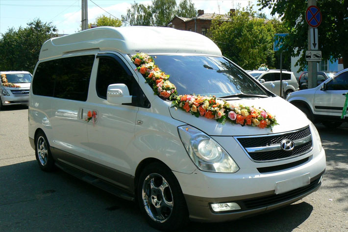 украшение микроавтобуса на свадьбу